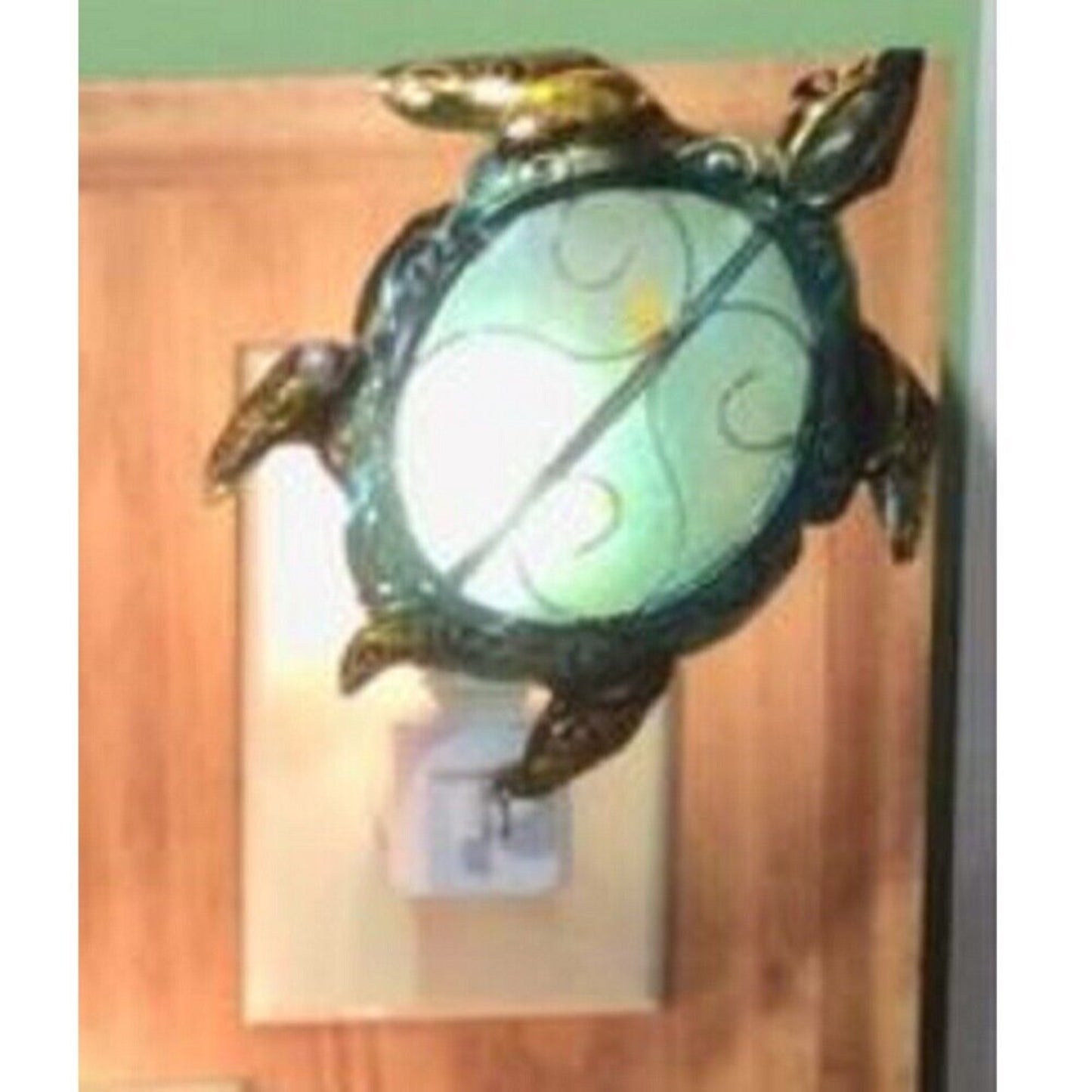 Sea Turtle Capiz Night Light with Swivel Plug 5.5 inches