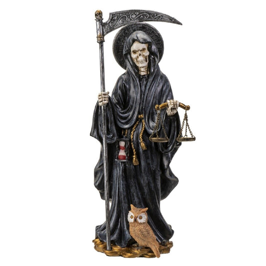 Santa Muerte Black Gown Figurine Death 10 Inch