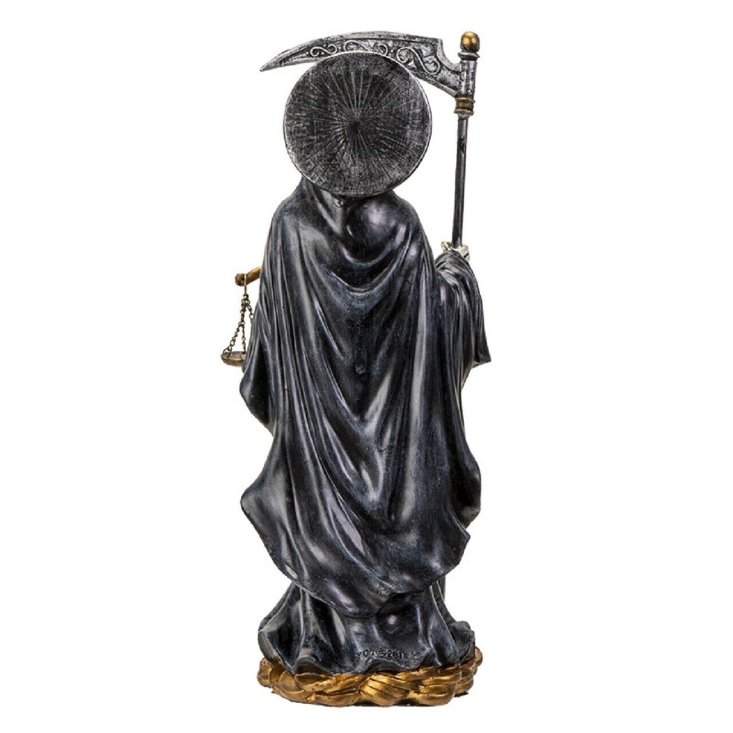 Santa Muerte Black Gown Figurine Death 10 Inch