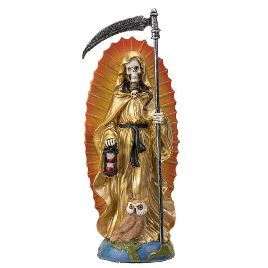 Santa Muerte Gold Gown Figurine Death 7 Inch