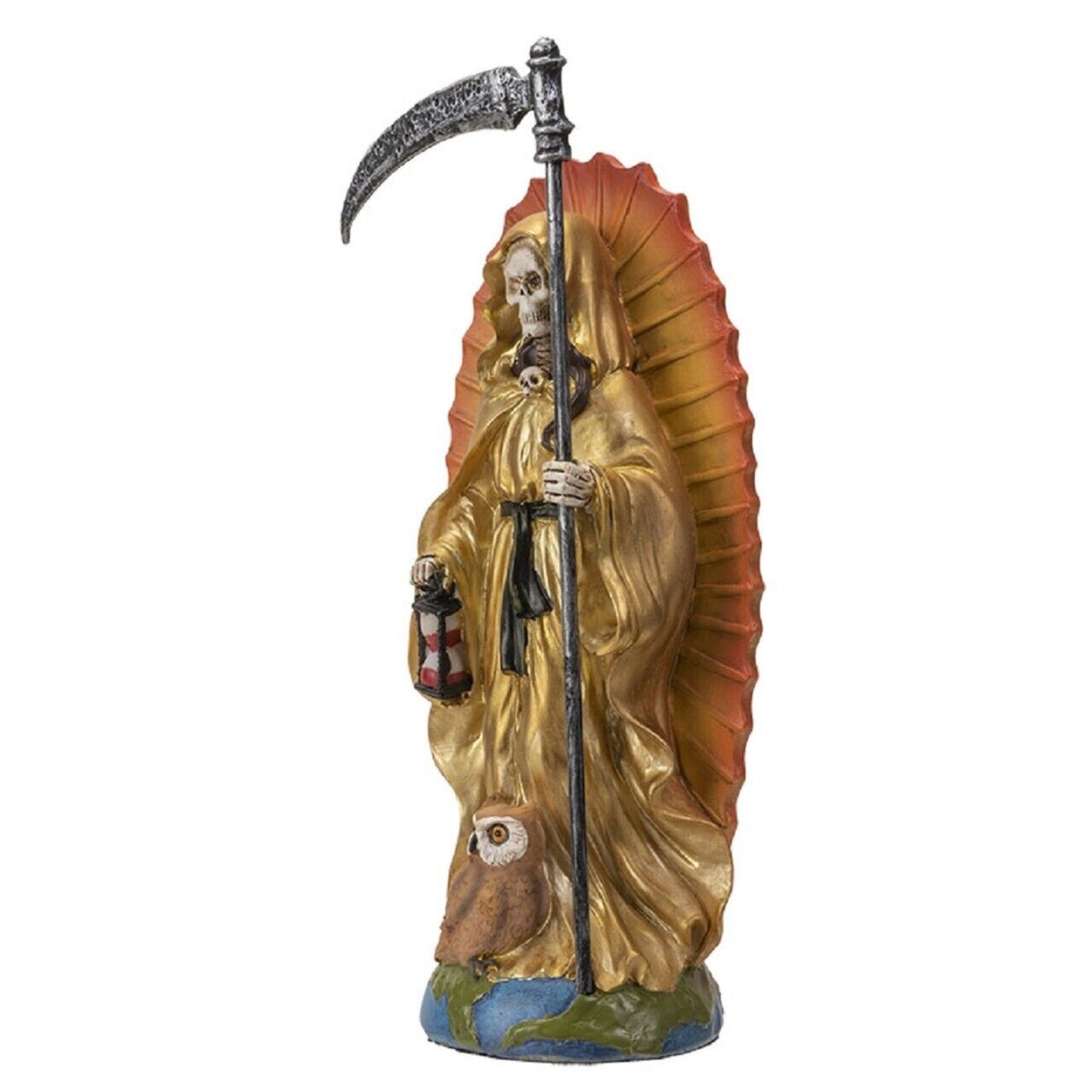 Santa Muerte Gold Gown Figurine Death 7 Inch