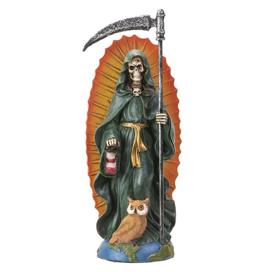 Santa Muerte Green Gown Figurine Death 7 Inch