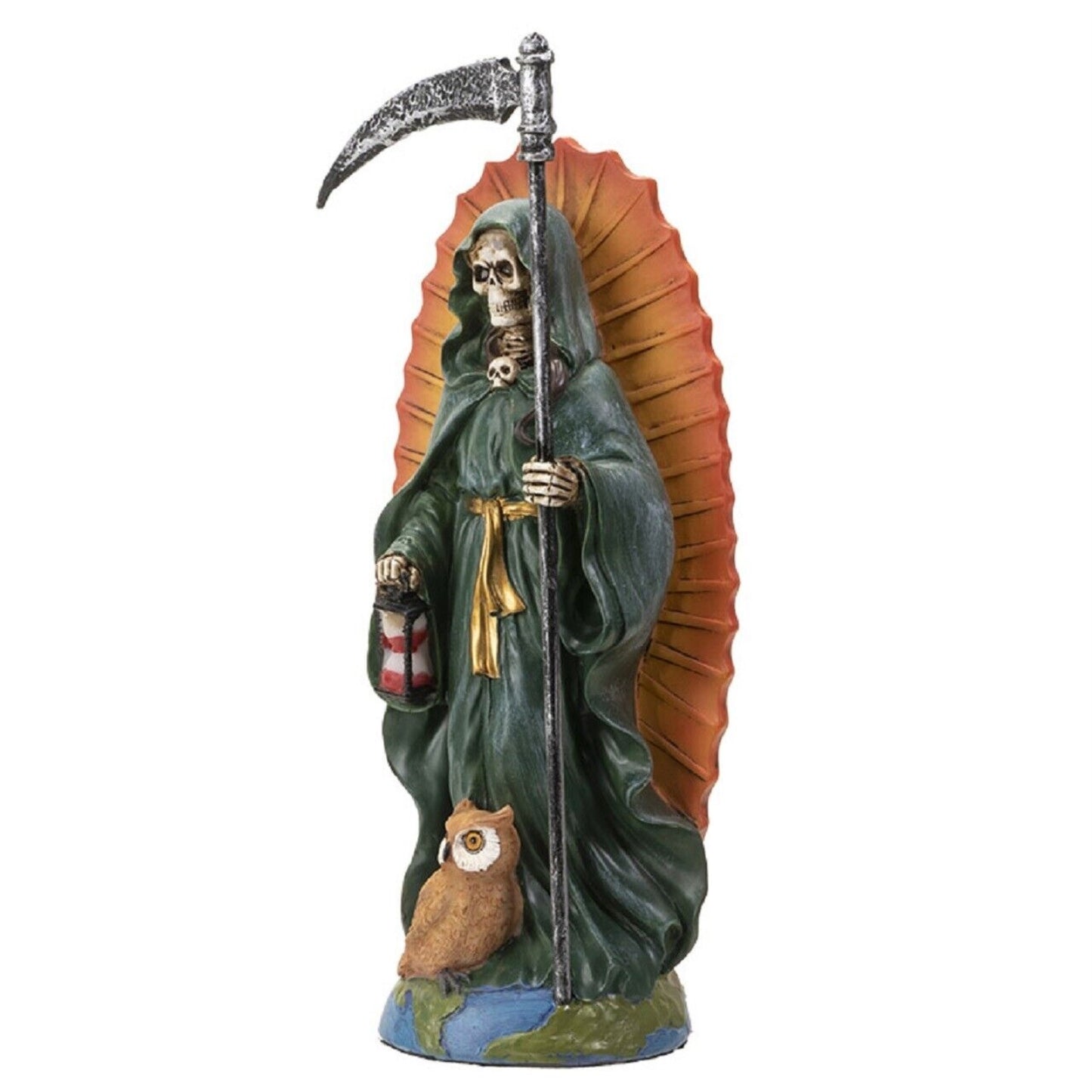 Santa Muerte Green Gown Figurine Death 7 Inch