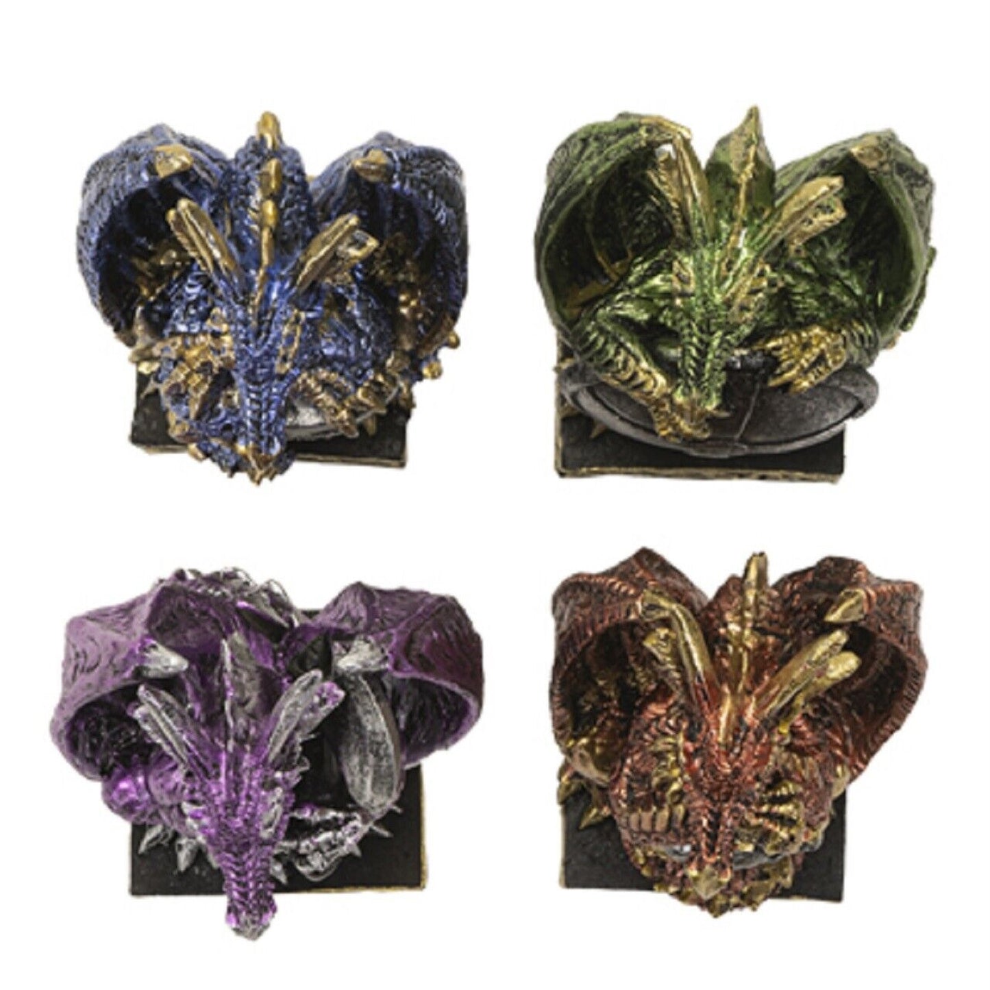 Multicolor Dragon Fantasy Figurine 4 Piece Set 4 Inches Tall
