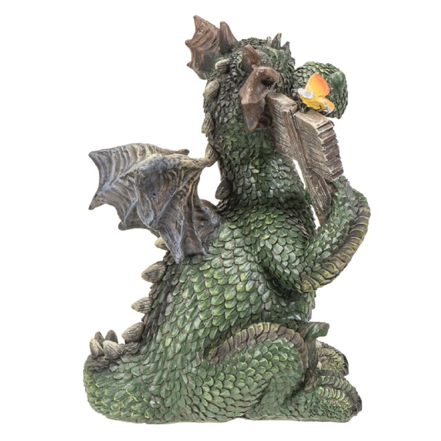 Green Dragon with Welcome Sign Figurine 7 Inch