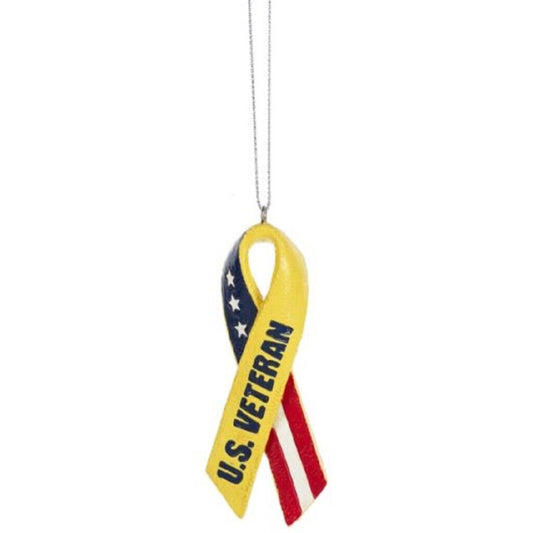Ganz US Veteran Ribbon Resin Christmas Tree Ornament 4 inch
