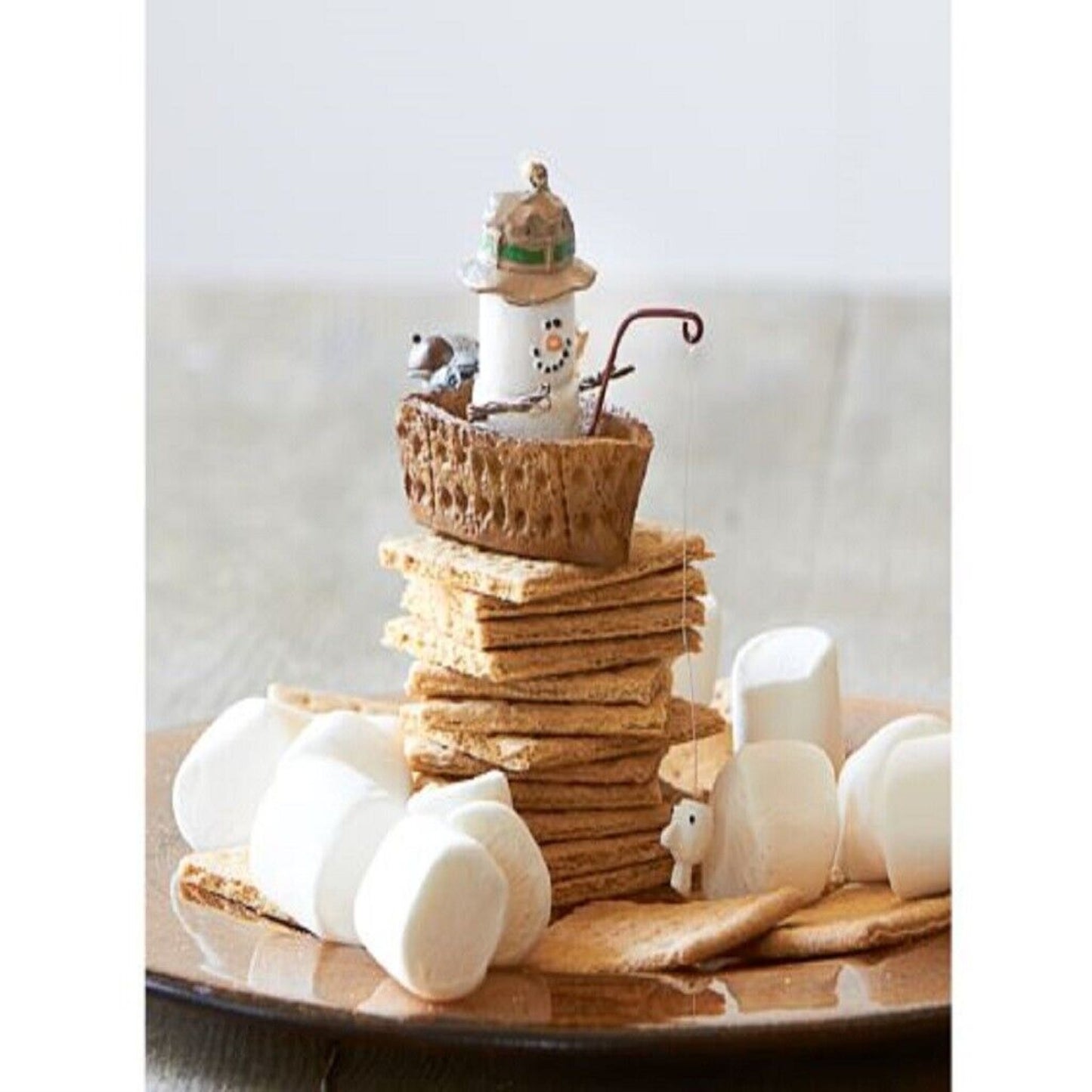Ganz S'mores Snowman in Fishing Boat Resin Christmas Ornament 3 inch