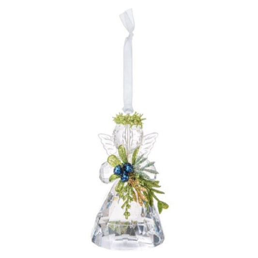 Ganz Clear Mistletoe Angel Acrylic Christmas Tree Ornament 3.5 inch