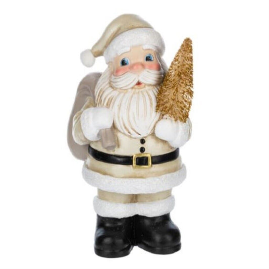 Ganz Santa with Tree Christmas Figurine Large 13 Inch Multicolor