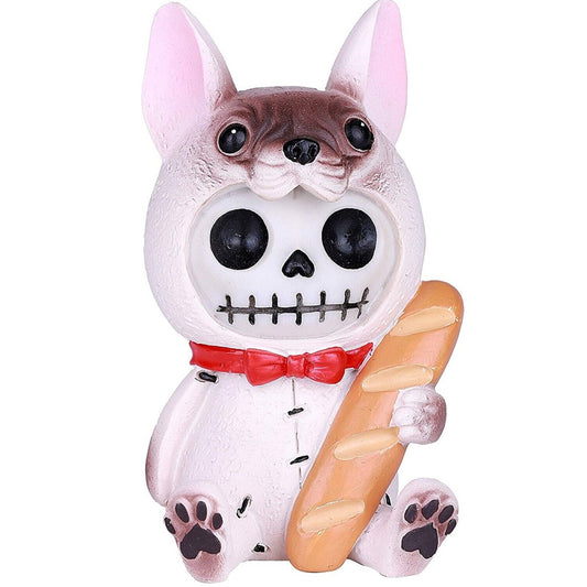 Furrybones Beano Skeleton in French Bulldog Costume with Red Bow Tie Figurine 3 inch