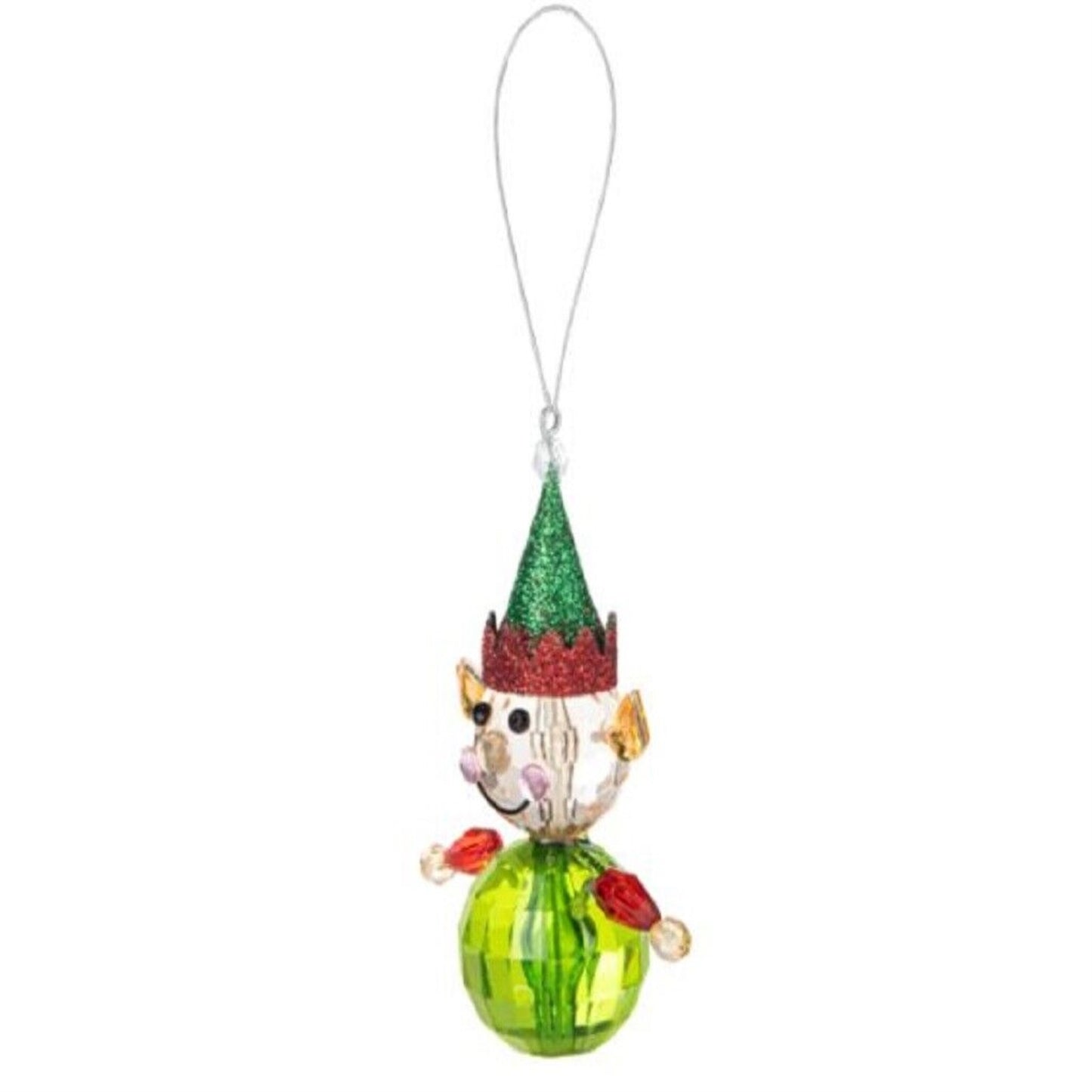Elf Christmas Tree Acrylic Ornament 3 Inch