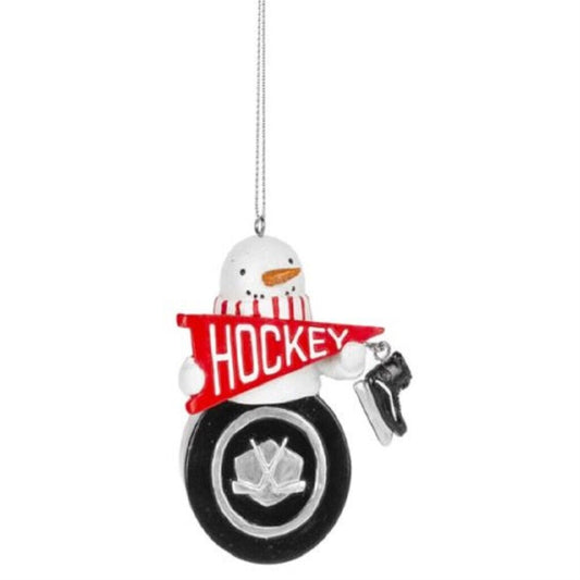 Ganz Snowman Hockey Christmas Tree Ornament 3.6 Inch Multicolor