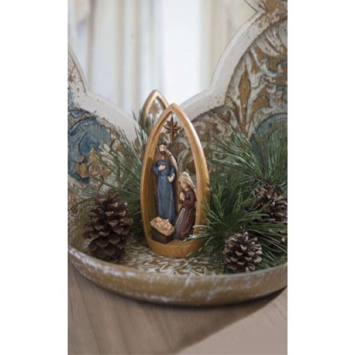 Holy Family Religious Stone Resin Christmas Figurine 9 inch