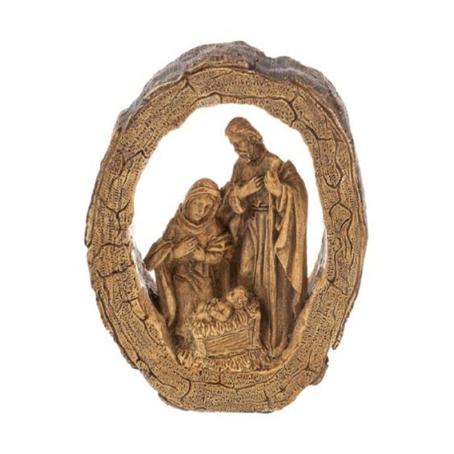 Ganz Brown Log Nativity Christmas Polyresin Figurine Christmas 5 inch
