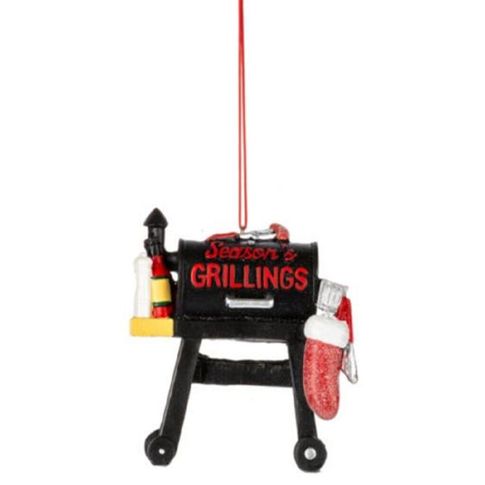 Ganz Seasons Grillings Grill Christmas Tree Ornament 3.8 Inch Black