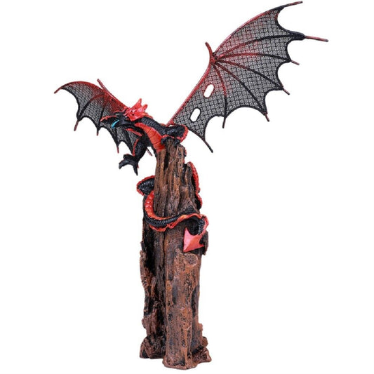 Pteranodon Dragon Perching On Volcanic Cliff Tower Statue 13.75 inch Height