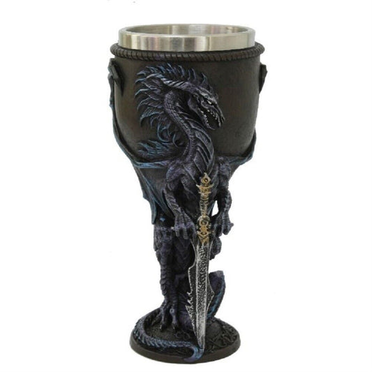 Ruth Thompson Dragon's Lair Stone Blade Drake Wine Goblet Chalice Cup 8 ounce