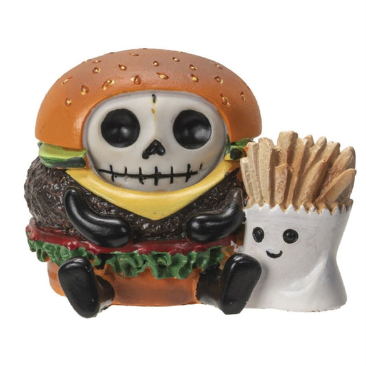 Furrybones Burger and Fry Skeleton in Costume Figurine 3.2 Inch Multicolor