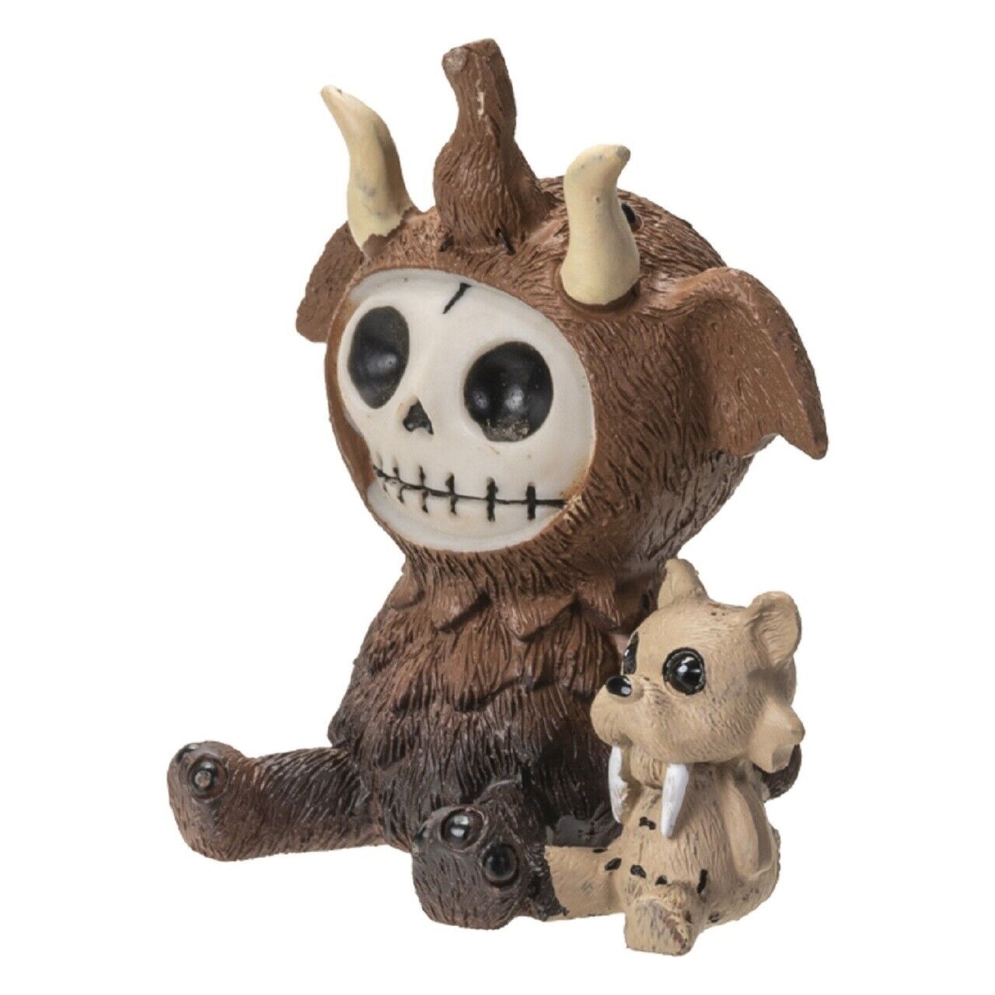 Furrybones Warren Wooly Mammoth Skeleton in Costume Figurine 3 Inch Brown