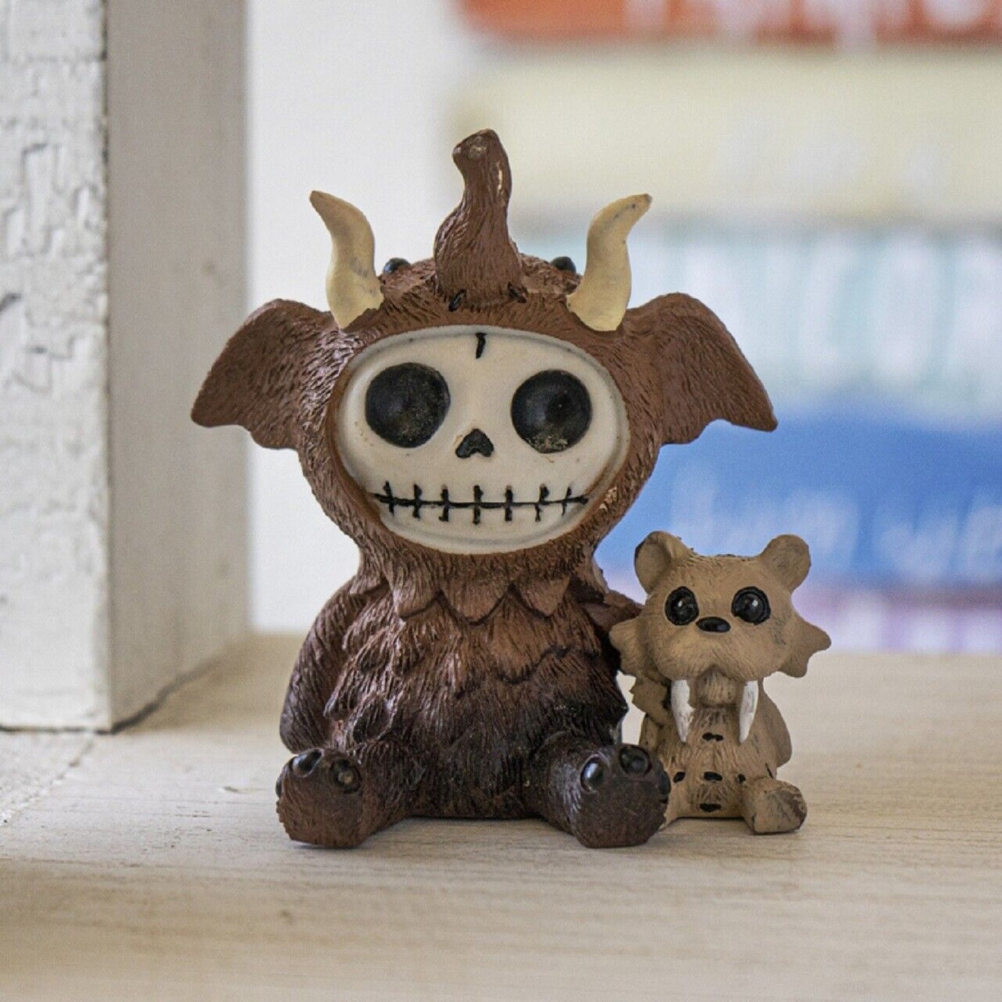 Furrybones Warren Wooly Mammoth Skeleton in Costume Figurine 3 Inch Brown