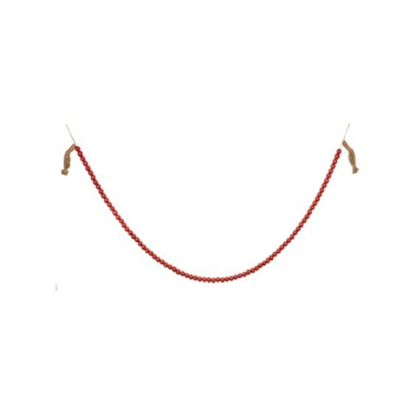 Ganz Oversized Red Wood Beaded Garland Strand 80 Inches Long