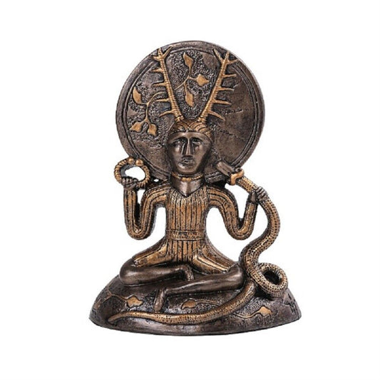 Celtic God Cernunnos Sitting Position Resin Figurine 6.5 inch