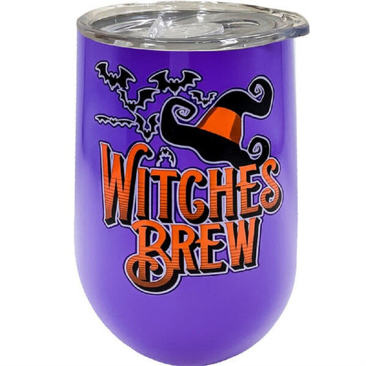 Halloween Witches Brew Stainless Steel Double Wall Insulated Wine Tumbler 16 ounce