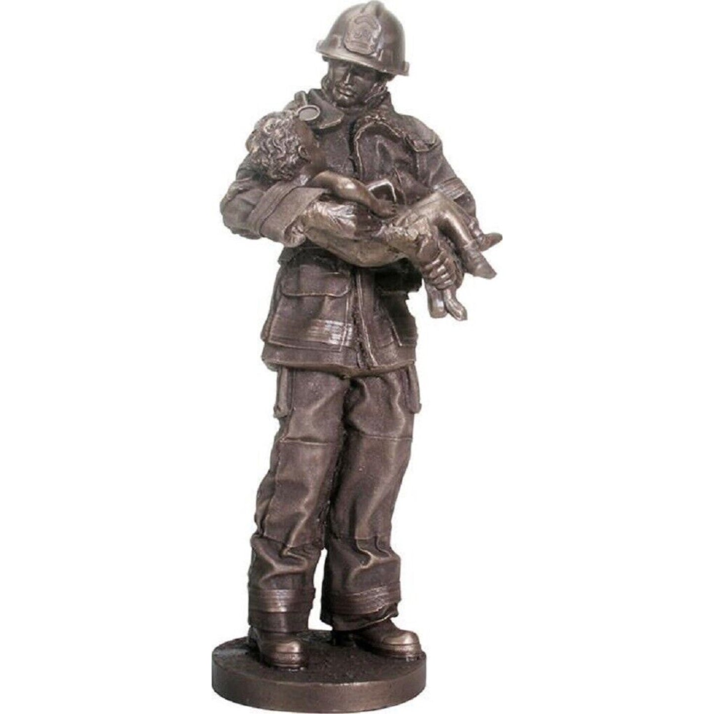 Fire Fighter Holding a Child Statue Resin Figurine Firefighter Fireman Firemen Gift 12 inch