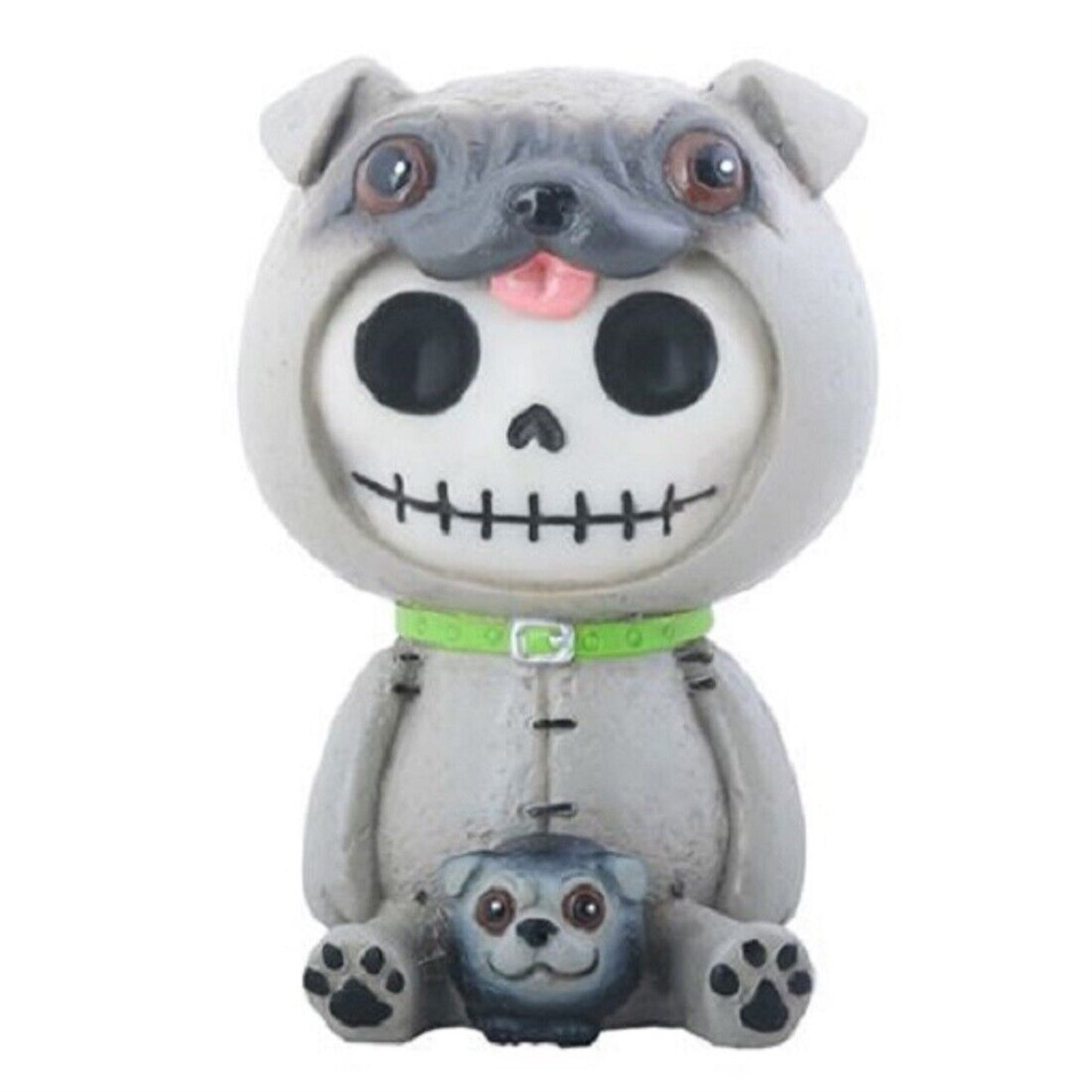 Furrybones Pugsly Skeleton Dressed in a Pug Dog Costume Figurine Statuette