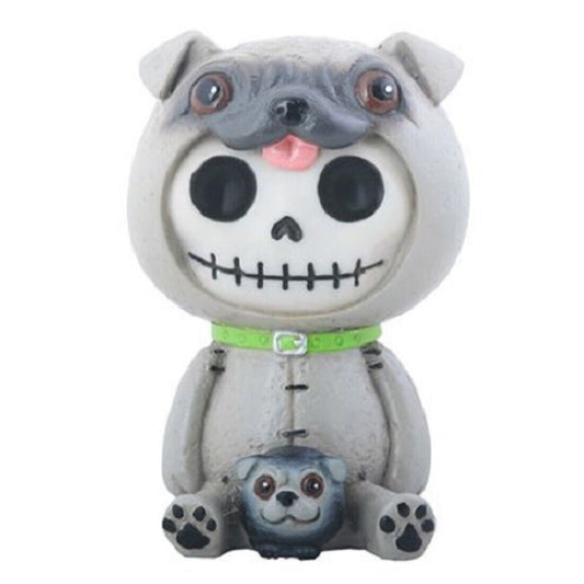 Furrybones Pugsly Skeleton Dressed in a Pug Dog Costume Figurine Statuette