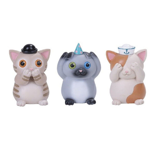 See Speak Hear No Evil Three Cats Figurine 3 Piece Set