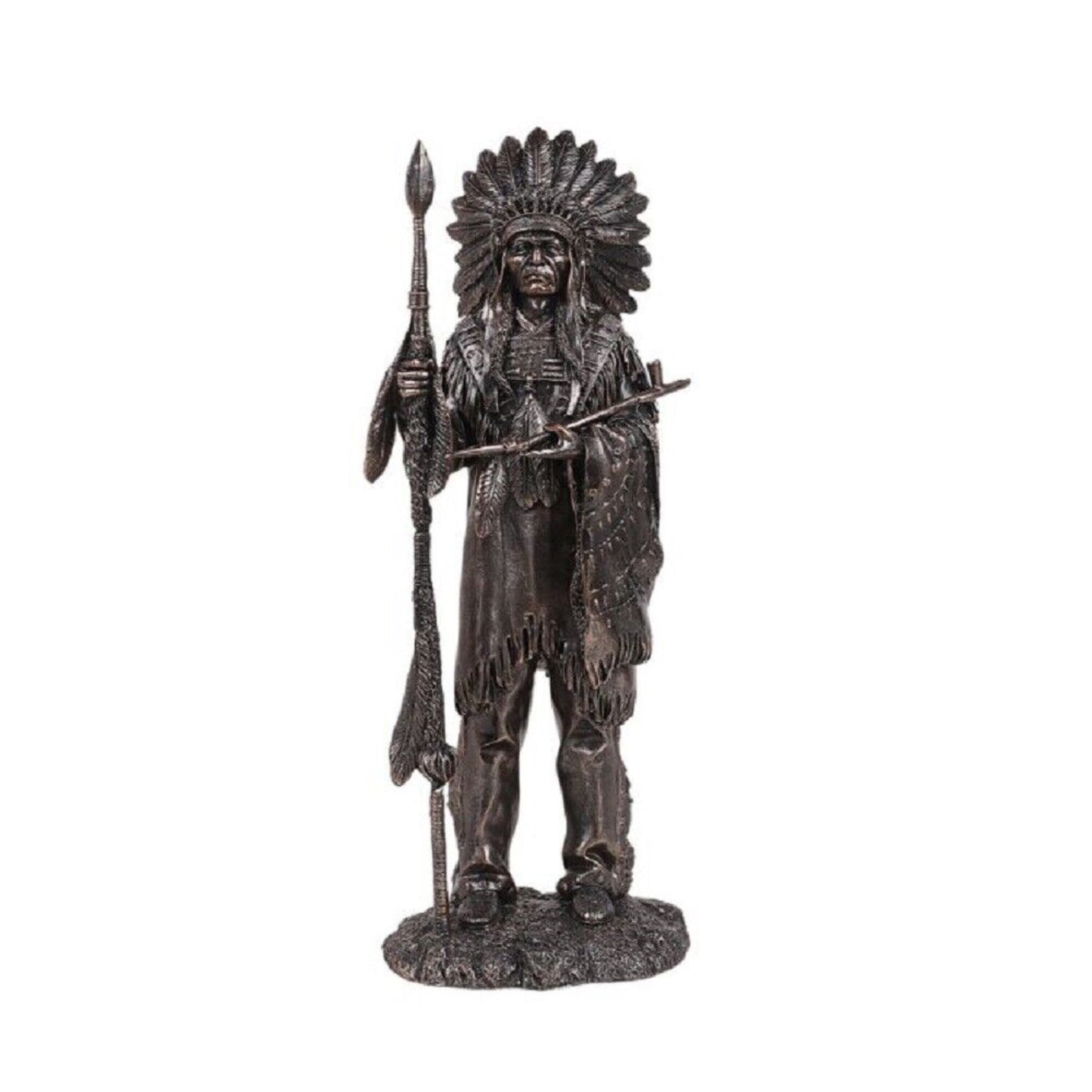 Indian Native American Sculpture Resin Figurine Statue 13.25 Inch