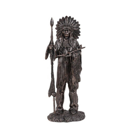Indian Native American Sculpture Resin Figurine Statue 13.25 Inch