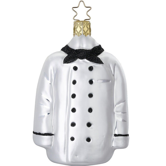 Inge Glas French Cook Jacket German Glass Christmas Ornament FREE BOX 3.8 Inch