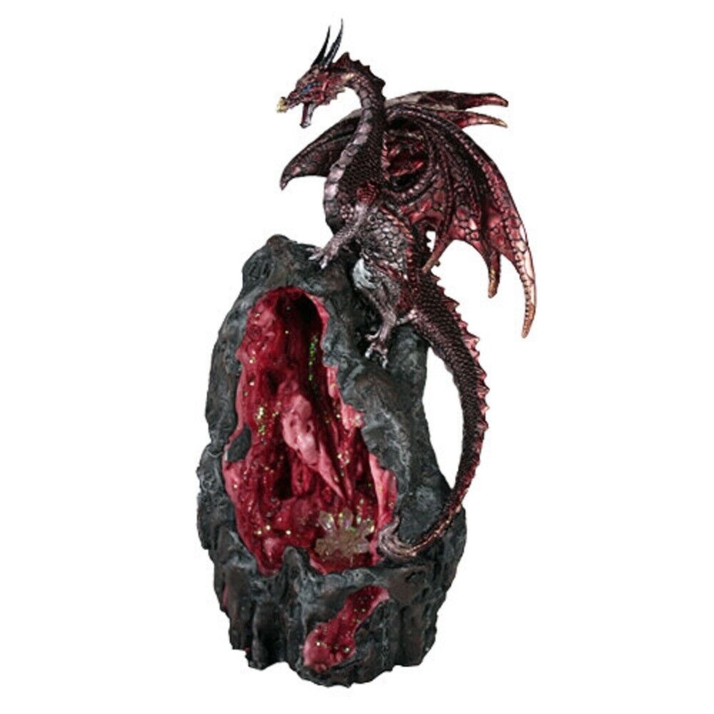 Red Dragon Backflow Incense Tower Burner Decoration 13 Inch