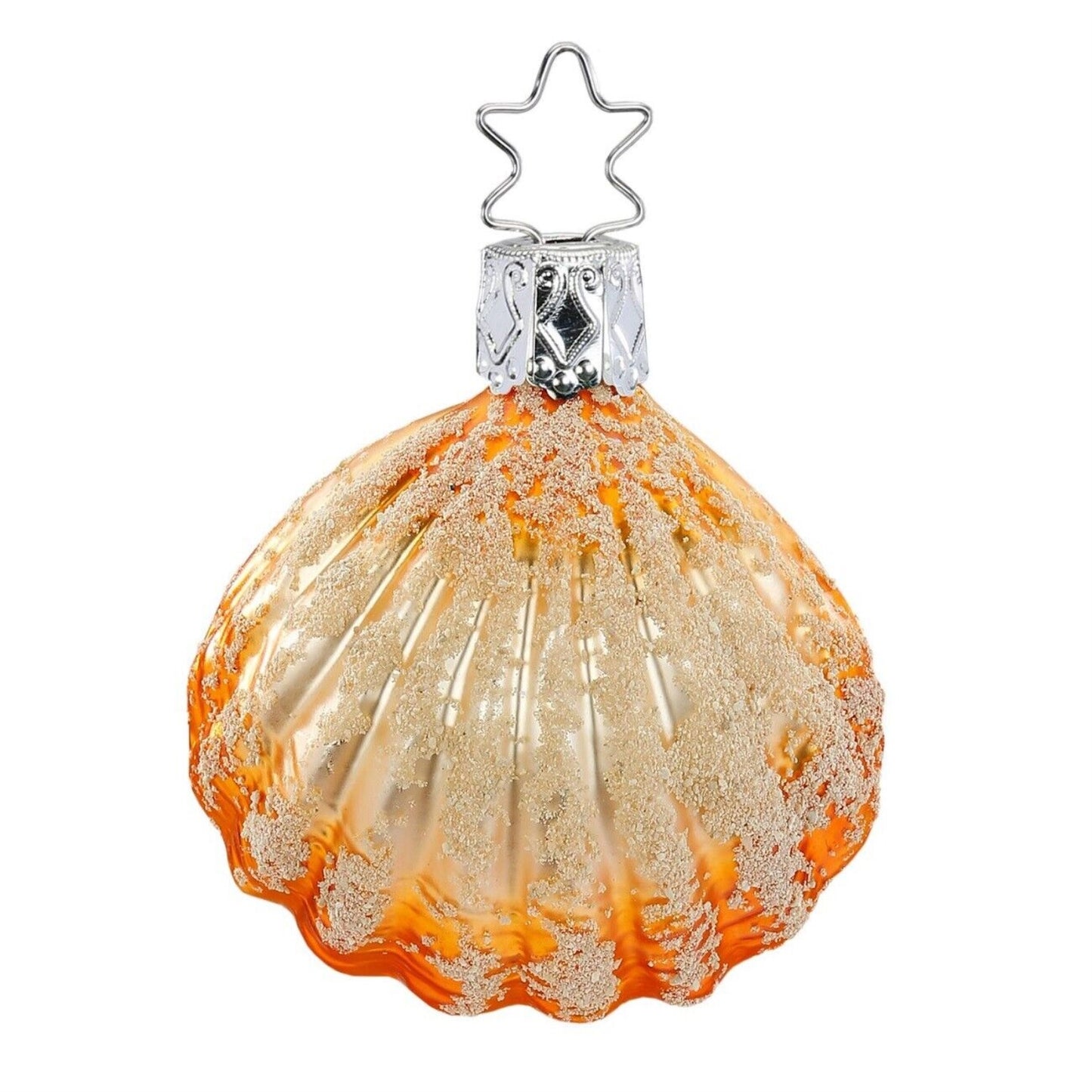 Inge Glas Sea Shell with Pearl German Glass Christmas Ornament FREE BOX 2.4 Inch