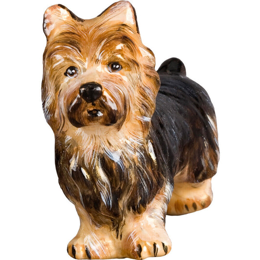 Joy to the World Australian Terrier Dog Polish Glass Christmas Ornament Made in Poland Decoration