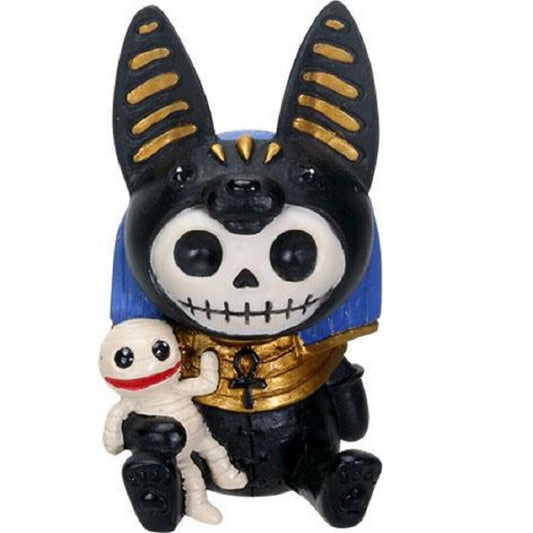 Furrybones Anubis Skeleton in Egyptian Costume with Mummy Buddy Figurine