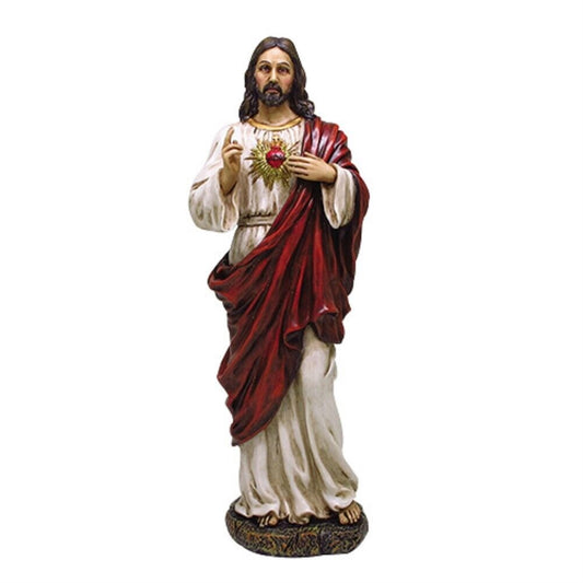 Sacred Heart of Jesus Statue God's Divine Love For Mankind Figurine 11.25 inch