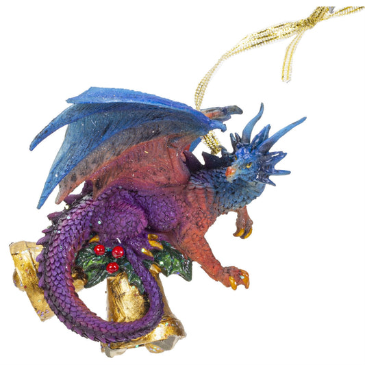 Dragon with Bells Christmas Tree Ornament 5 inch