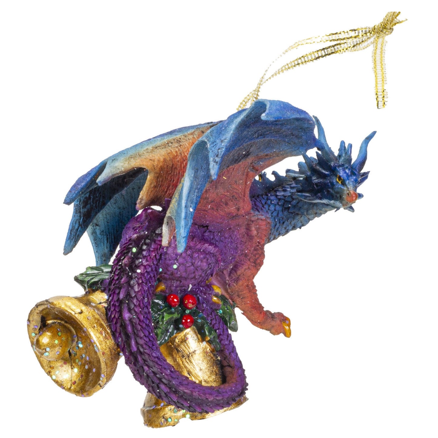 Dragon with Bells Christmas Tree Ornament 5 inch