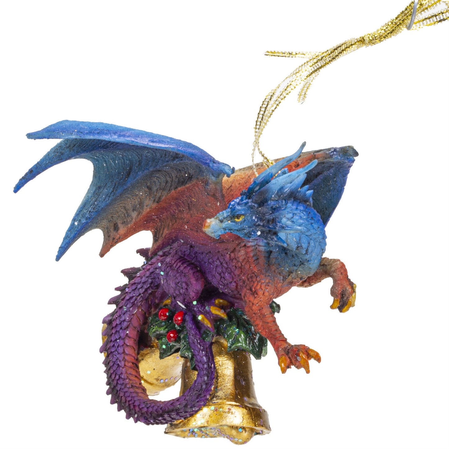 Dragon with Bells Christmas Tree Ornament 5 inch