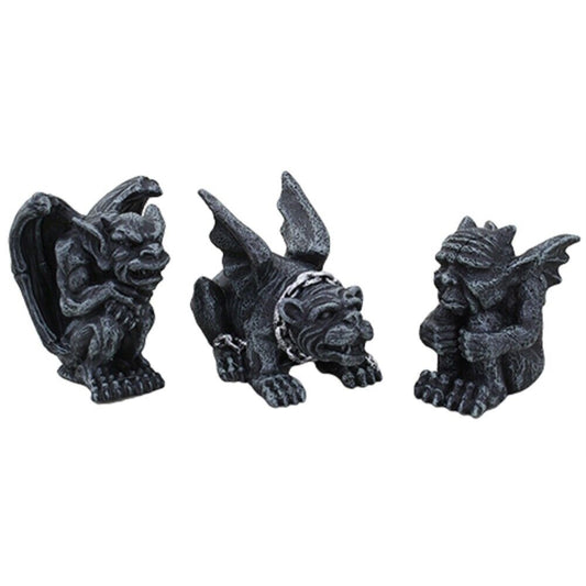 2.75 Inch Miniature Gargoyles Statue Figurines 3 Piece Set