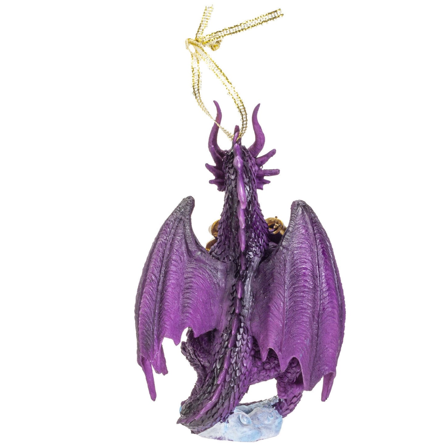 Purple Dragon with Christmas Lights Hanging Ornament 5 inch