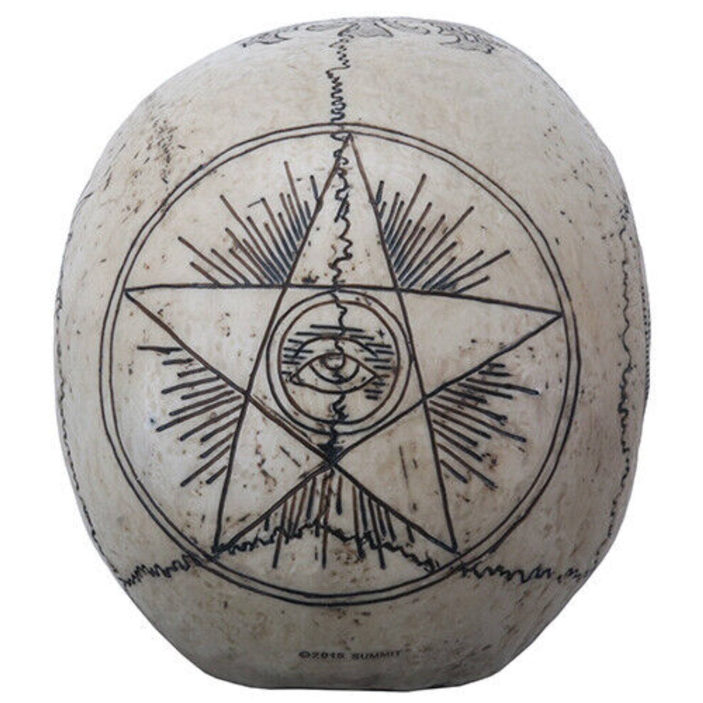 Paranormal Skull Head with Ouija Symbols Collectible Figurine 6.25 inch