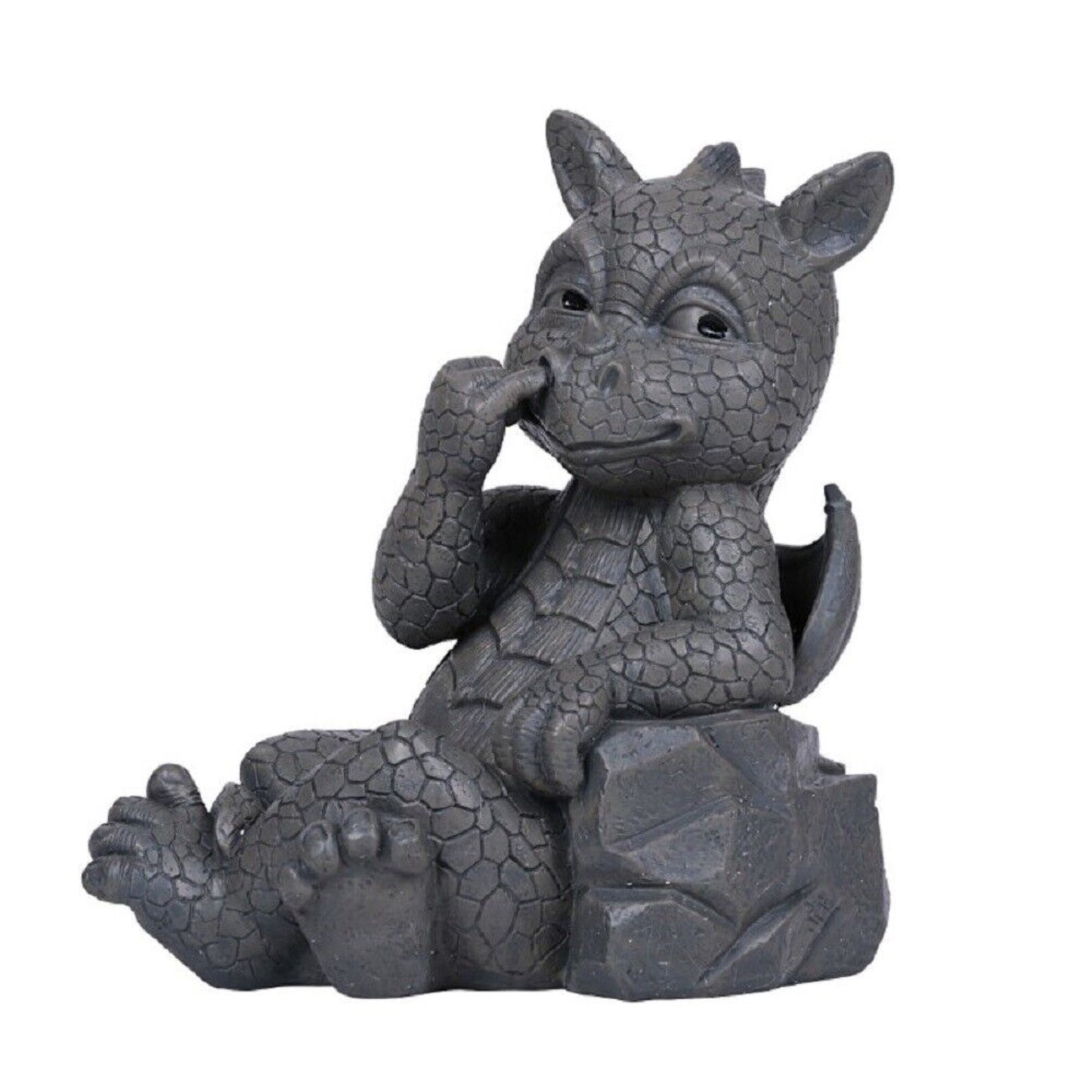 Nose Picker Dragon Outdoor Garden Statue Decoration 6.25 x 9 inch