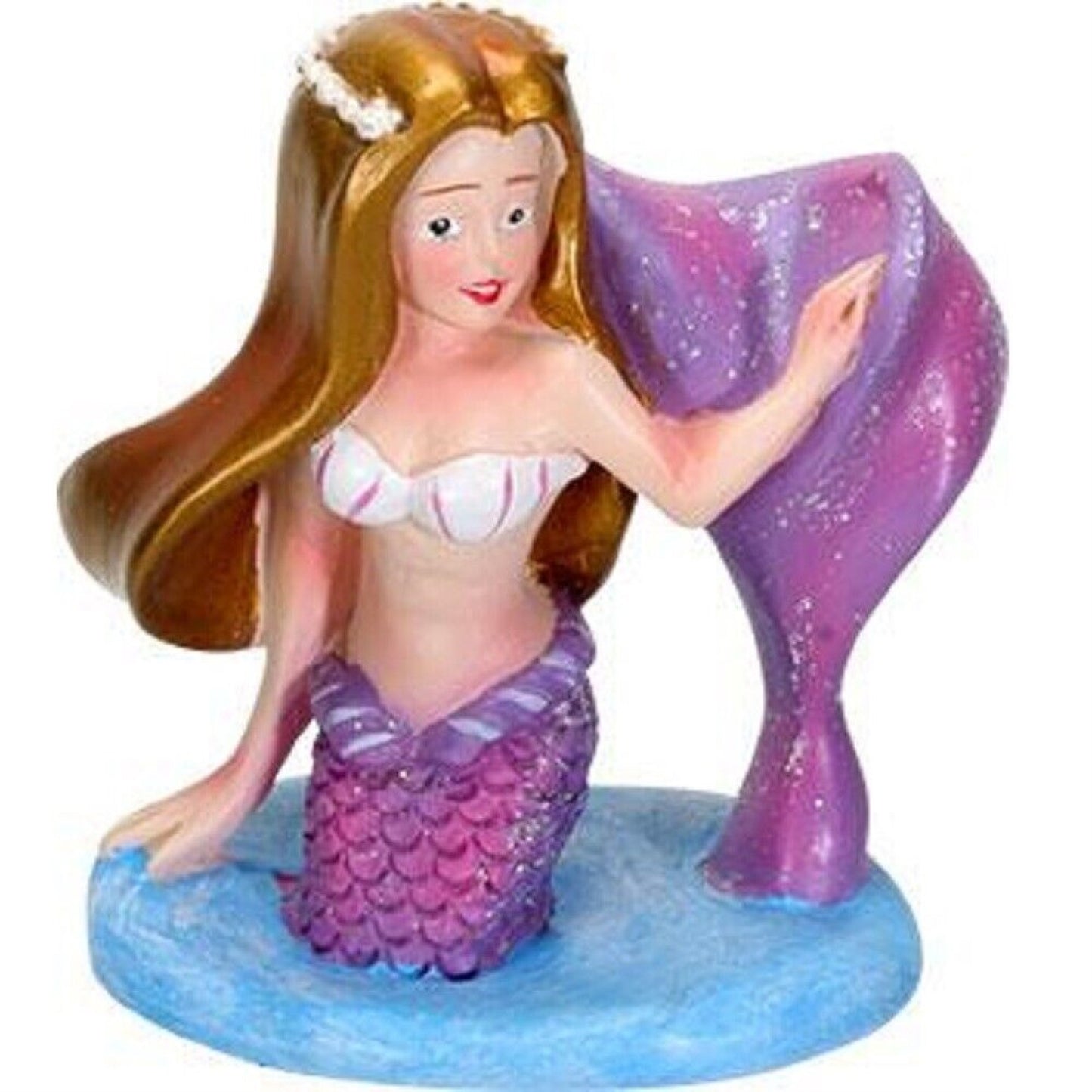 Fuchsia Mermaid Figurine 3.5 inch Small Statue Colorful Mermaid Collectible