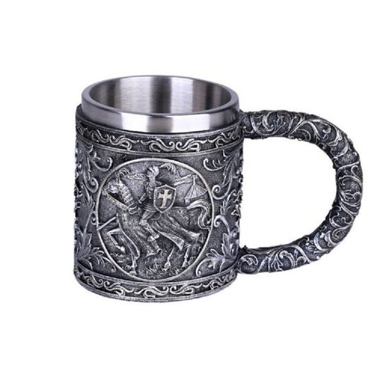 Calvary Knight Warrior Soldier Mug Coffee Cup with Stainless Steel Insert