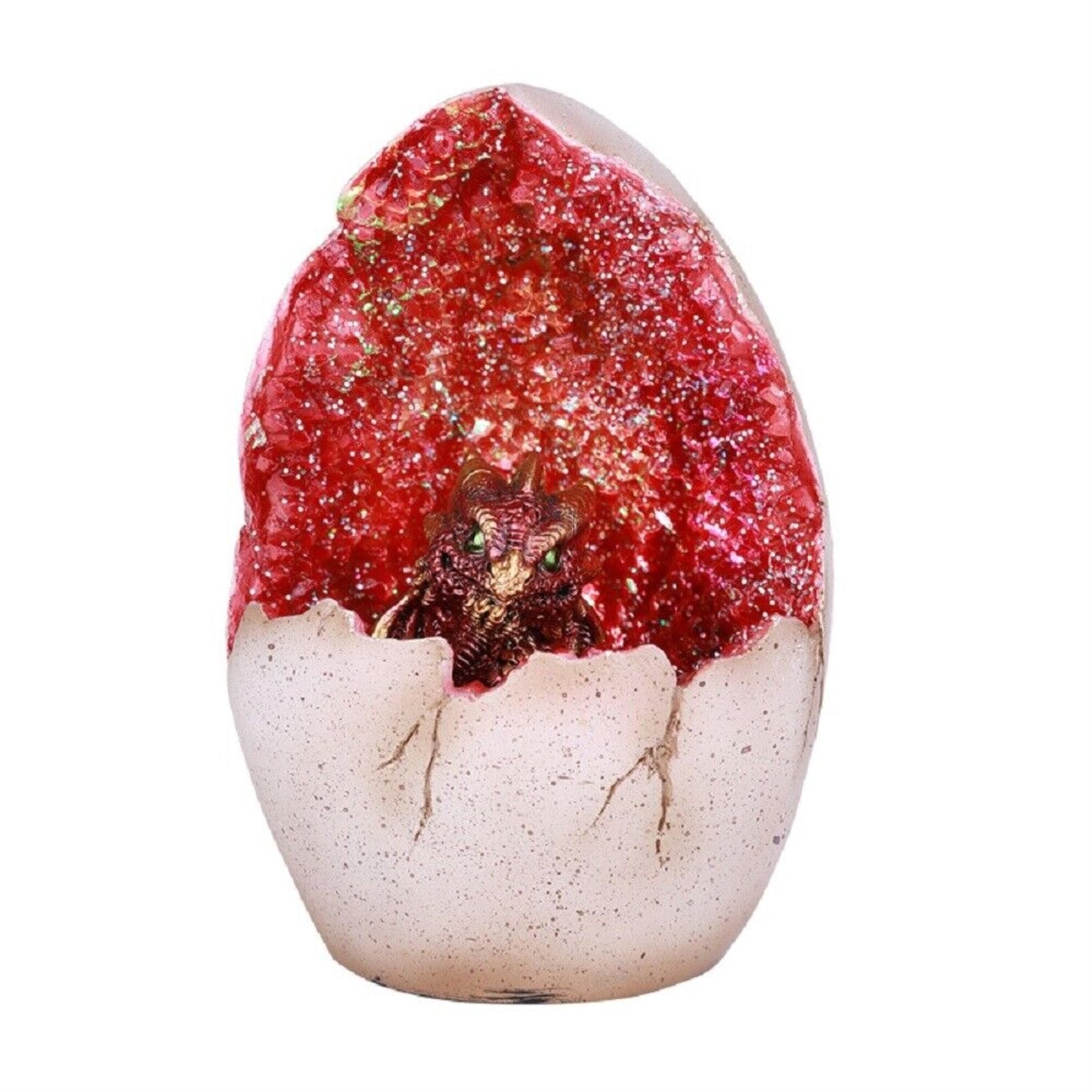 Red Dragon Egg with LED Light Figurine 5 inch