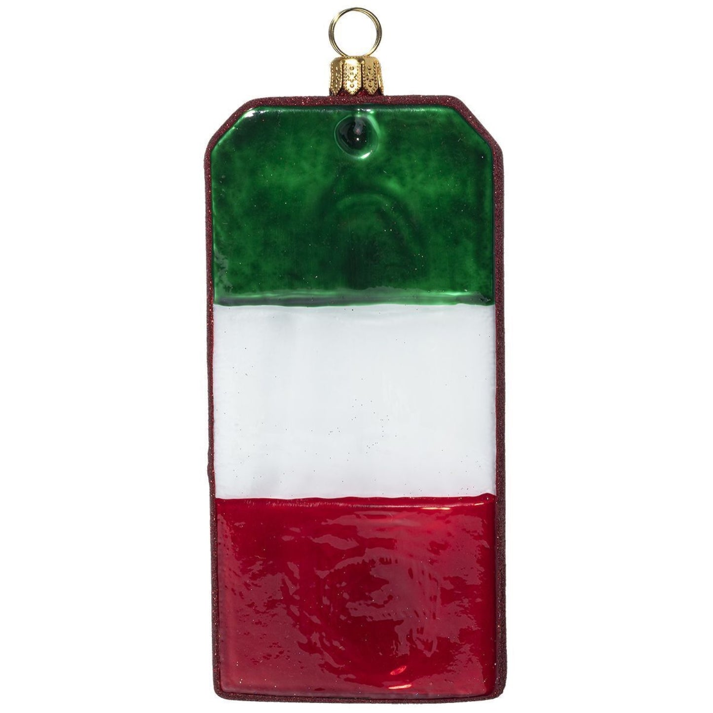 Joy to the World Rome Italy Luggage Tag Polish Glass Christmas Tree Ornament